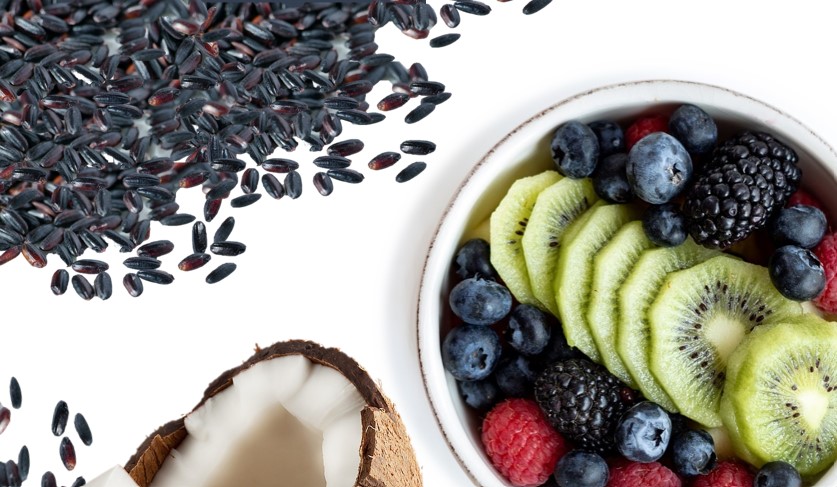 Budino di riso nero e cocco
